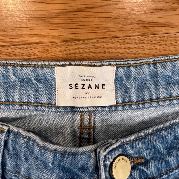 Sezane Size 32 Blue Denim Jean Shorts 100% Cotton - Picture 2 of 4